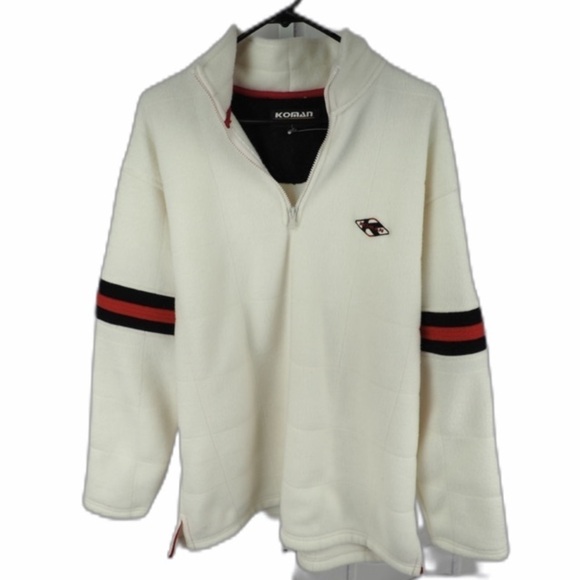 NWOT Koman sz M off white 1/4 zipper fleece - Picture 1 of 8